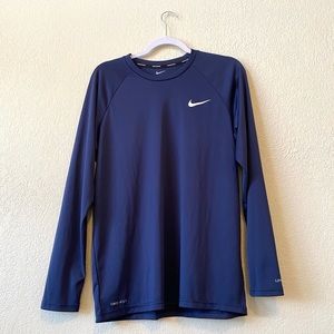 NIKE SWIM Blue Compression Long Sleeve